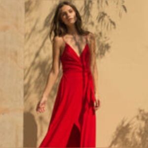 NWT | MISA Los Angeles Veronica Deep red wrap around dress | Size XS